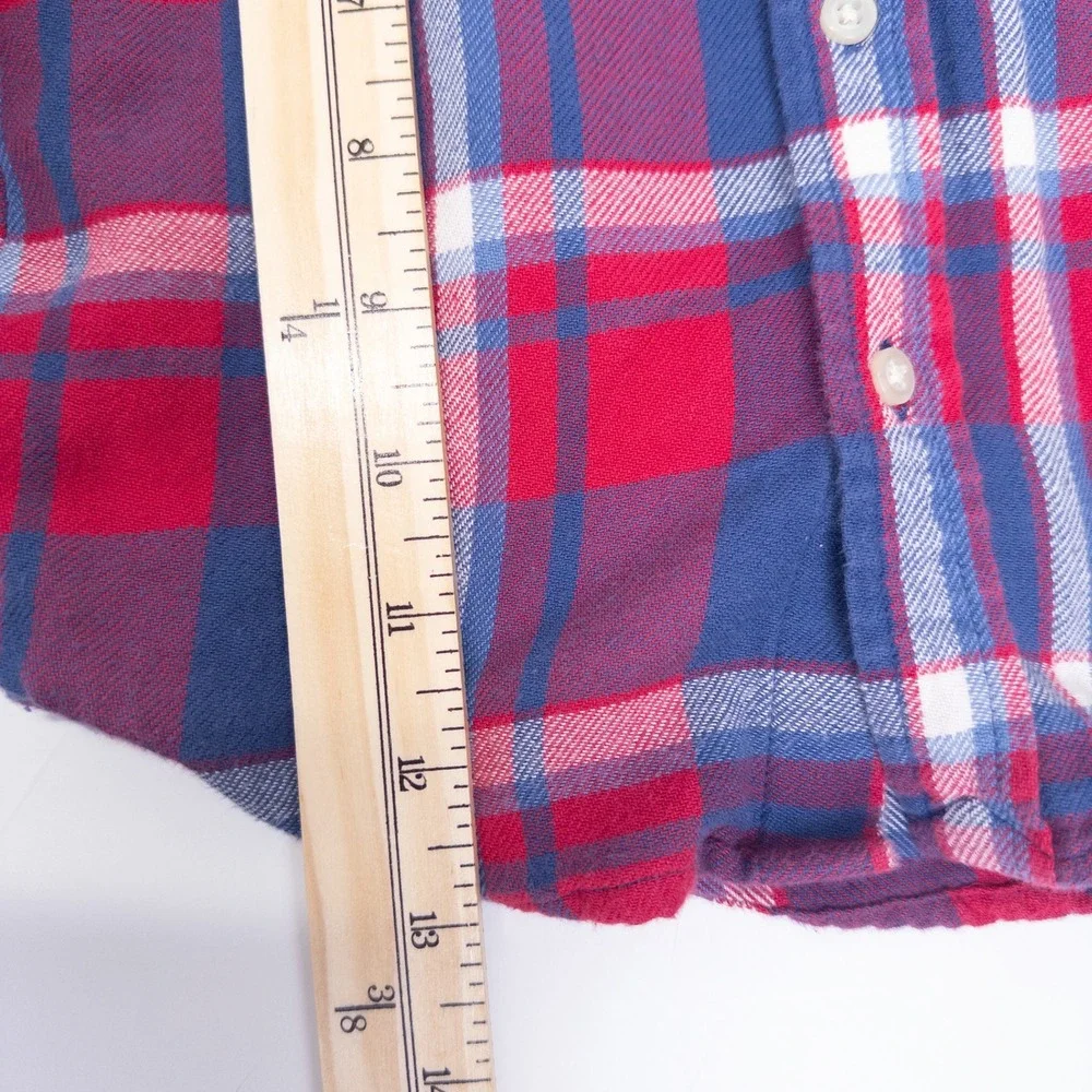Ralph Lauren Plaid Flannel Shirt Kids 12M‎ Red Blue Long Sleeve Button Down